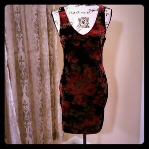 ASTR Velvet Floral Bodycon Dress